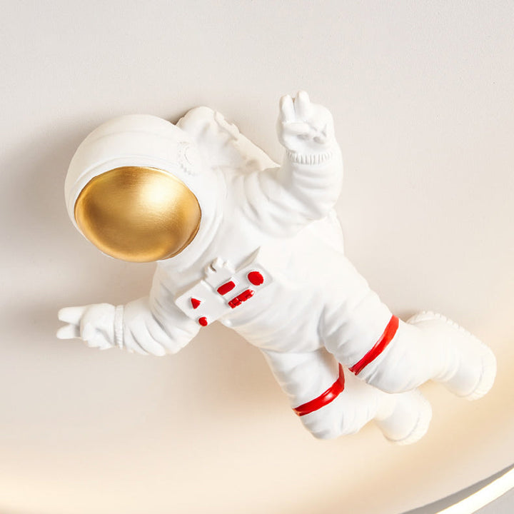 Lustre de plafond LED moderne Art Déco Astronaute Lune Nuage Rond en silicone aluminium fer pour chambre à coucher 