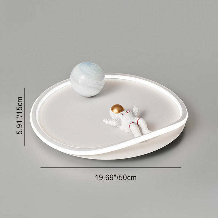 Lustre de plafond LED moderne Art Déco Astronaute Lune Nuage Rond en silicone aluminium fer pour chambre à coucher 