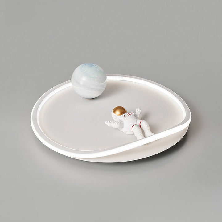 Lustre de plafond LED moderne Art Déco Astronaute Lune Nuage Rond en silicone aluminium fer pour chambre à coucher 