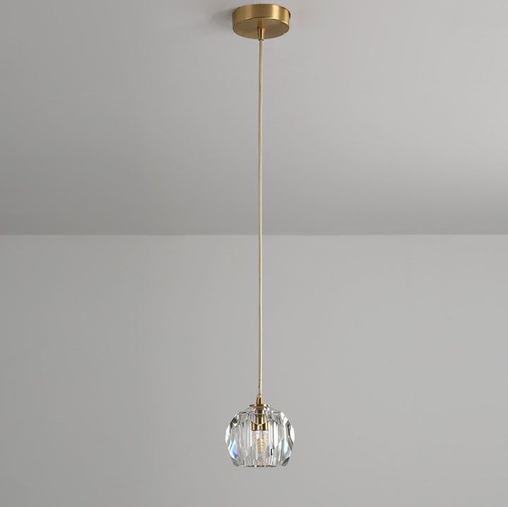 Lustre suspendu moderne de luxe en cristal et fer à 1 lumière pour salon 