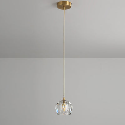 Lustre suspendu moderne de luxe en cristal et fer à 1 lumière pour salon 