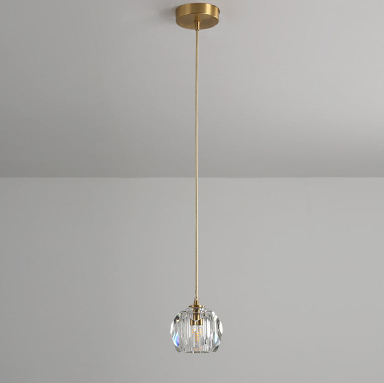Lustre suspendu moderne de luxe en cristal et fer à 1 lumière pour salon 