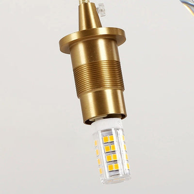 Lustre suspendu moderne de luxe en cristal et fer à 1 lumière pour salon 