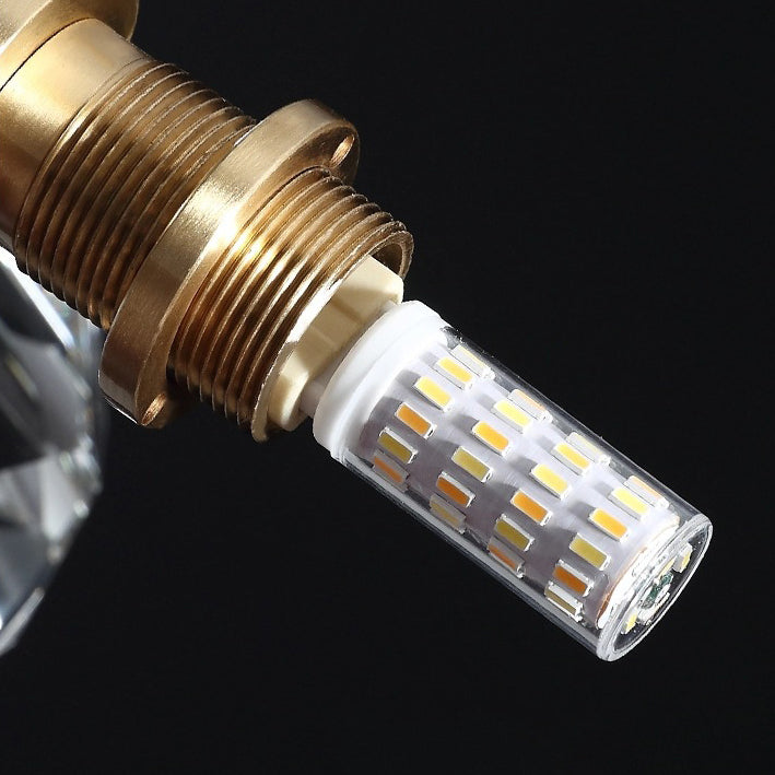 Lustre suspendu moderne de luxe en cristal et fer à 1 lumière pour salon 