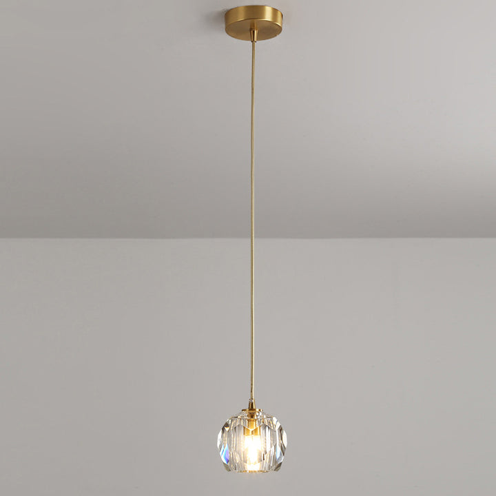 Lustre suspendu moderne de luxe en cristal et fer à 1 lumière pour salon 