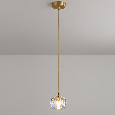 Lustre suspendu moderne de luxe en cristal et fer à 1 lumière pour salon 