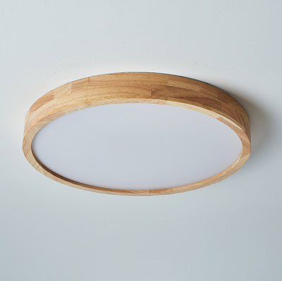 Luz de techo LED de montaje empotrado redonda minimalista moderna de acrílico y madera para dormitorio 