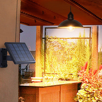 Forme de lanterne vintage traditionnelle ronde étanche solaire en acier inoxydable fer 1-lumière pour éclairage extérieur de jardin 