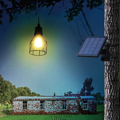 Forme de lanterne vintage traditionnelle ronde étanche solaire en acier inoxydable fer 1-lumière pour éclairage extérieur de jardin 