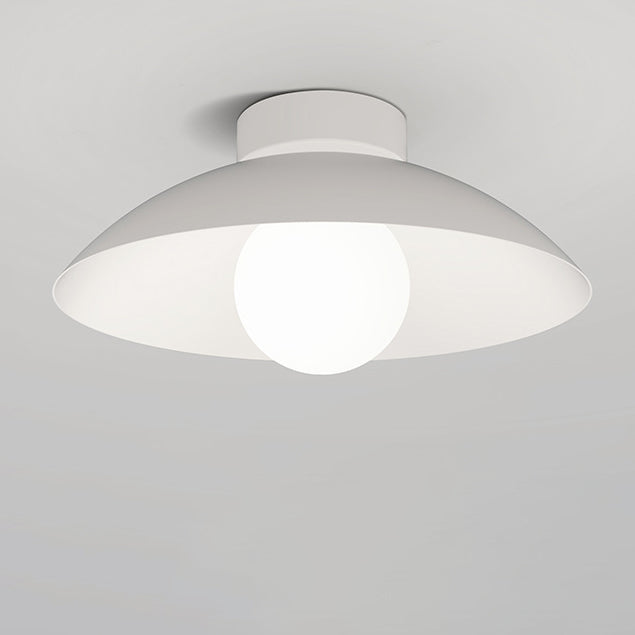 Plafonnier moderne minimaliste rond en verre, bois et fer à 1 lumière pour salon 