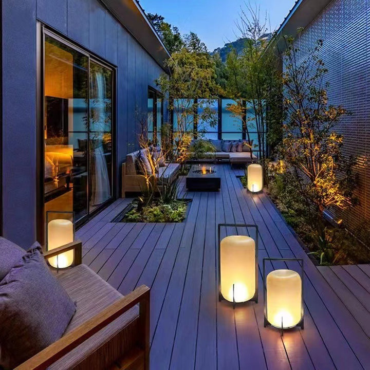 Lanterne chinoise traditionnelle ronde solaire étanche en verre acier inoxydable LED lumière extérieure pour jardin 