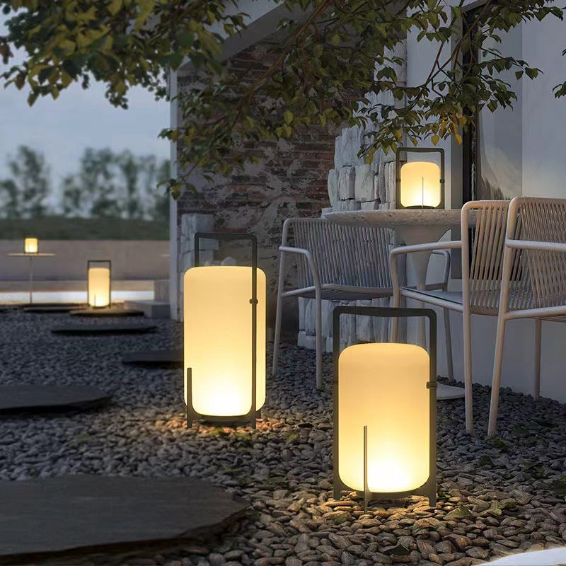 Lanterne chinoise traditionnelle ronde solaire étanche en verre acier inoxydable LED lumière extérieure pour jardin 