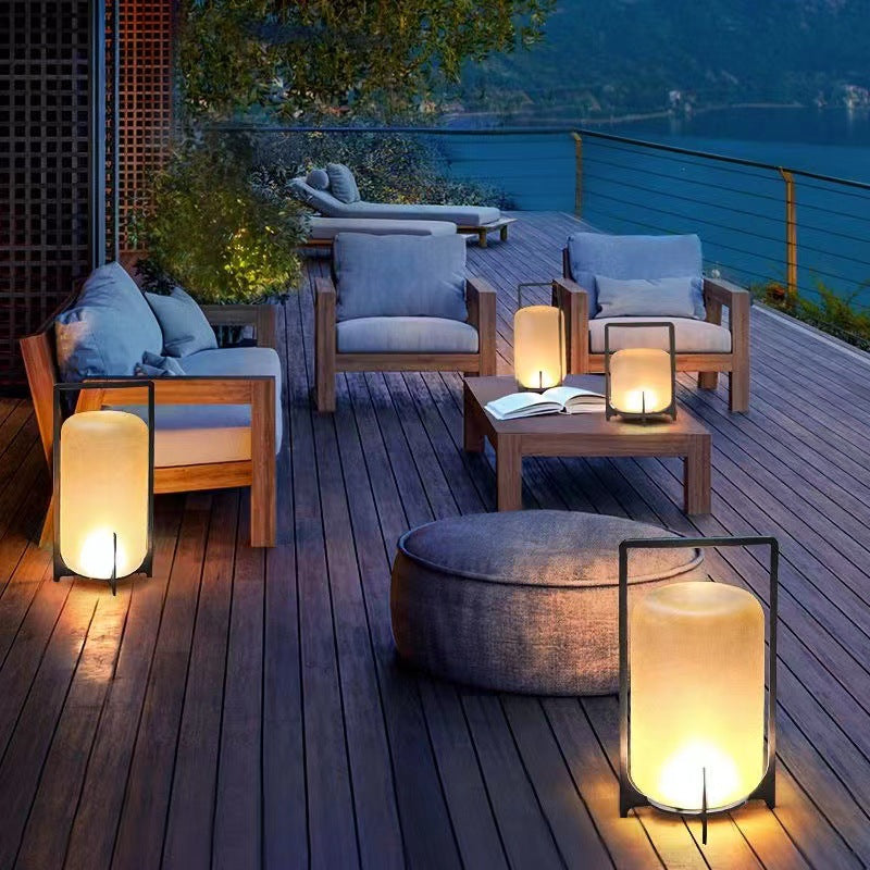 Lanterne chinoise traditionnelle ronde solaire étanche en verre acier inoxydable LED lumière extérieure pour jardin 