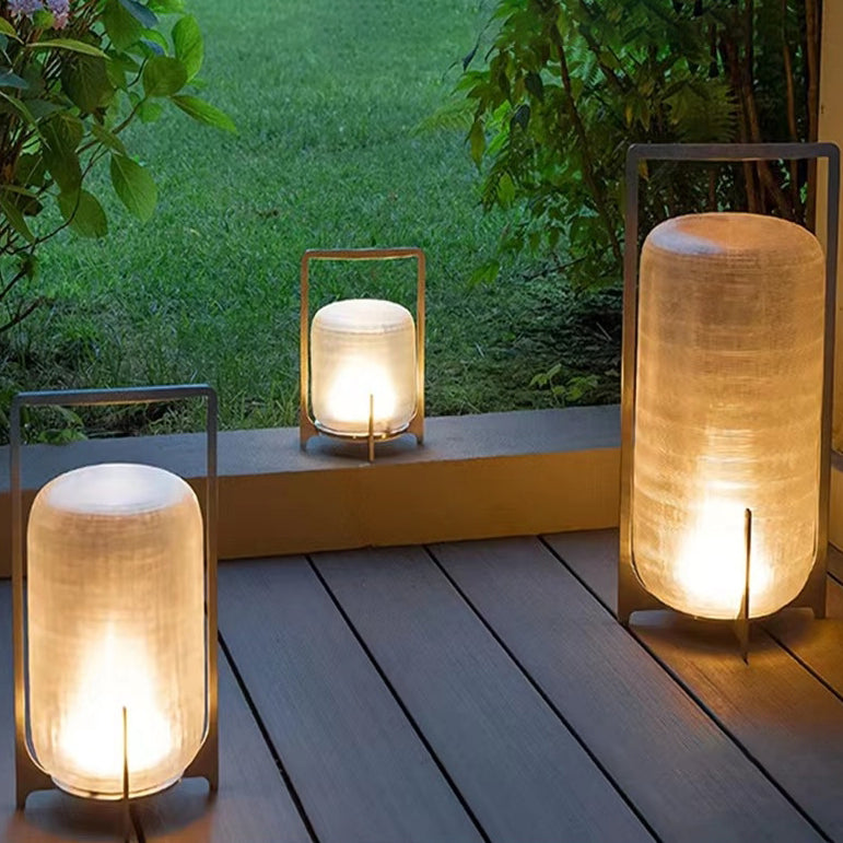 Lanterne chinoise traditionnelle ronde solaire étanche en verre acier inoxydable LED lumière extérieure pour jardin 