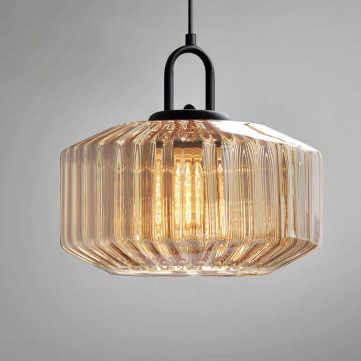 Modern Minimalist Memphis Round Glass Iron 1-Light Pendant Light For Living Room
