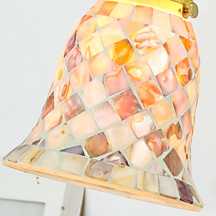 Traditionelle französische Muschel-Wandleuchte aus Glas und Kupfer mit 1 Licht für Schlafzimmer 