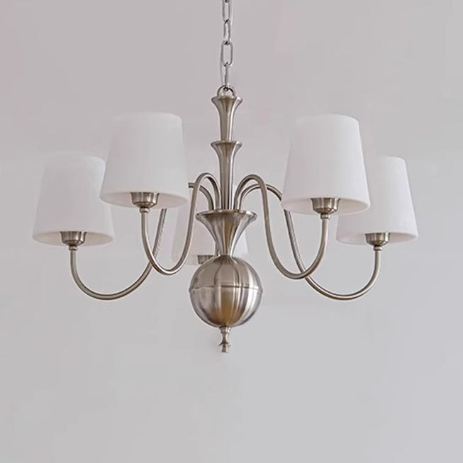 Lustre en fer avec branches rondes en verre traditionnel français 5/6/8 lumières pour salon 