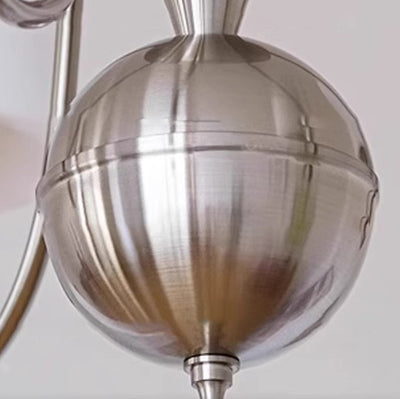 Lustre en fer avec branches rondes en verre traditionnel français 5/6/8 lumières pour salon 