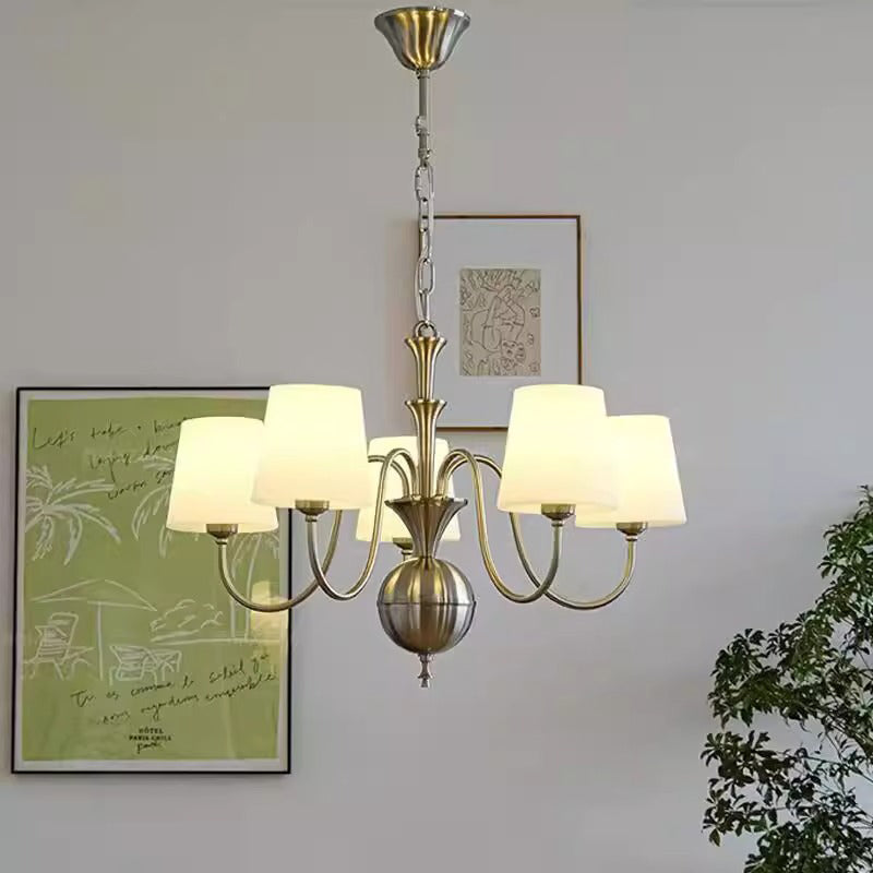 Lustre en fer avec branches rondes en verre traditionnel français 5/6/8 lumières pour salon 
