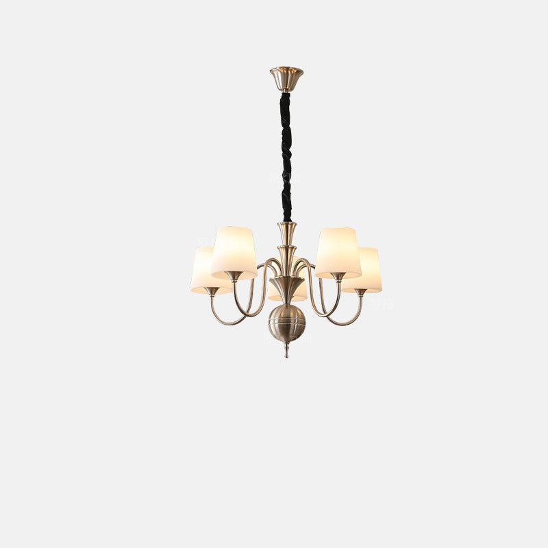 Lustre en fer avec branches rondes en verre traditionnel français 5/6/8 lumières pour salon 