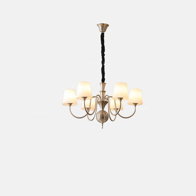 Lustre en fer avec branches rondes en verre traditionnel français 5/6/8 lumières pour salon 