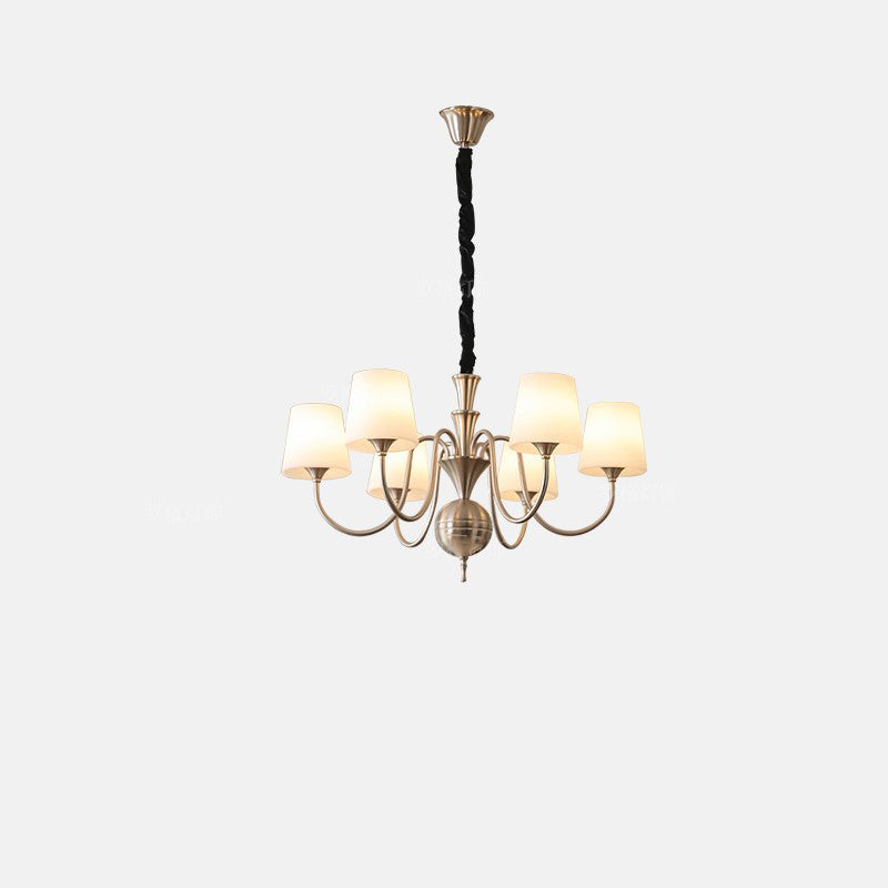 Lustre en fer avec branches rondes en verre traditionnel français 5/6/8 lumières pour salon 