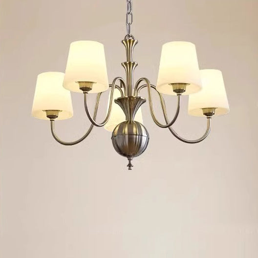 Lustre en fer avec branches rondes en verre traditionnel français 5/6/8 lumières pour salon 