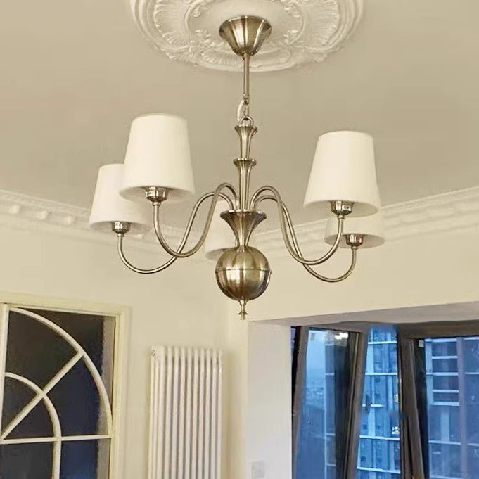 Lustre en fer avec branches rondes en verre traditionnel français 5/6/8 lumières pour salon 