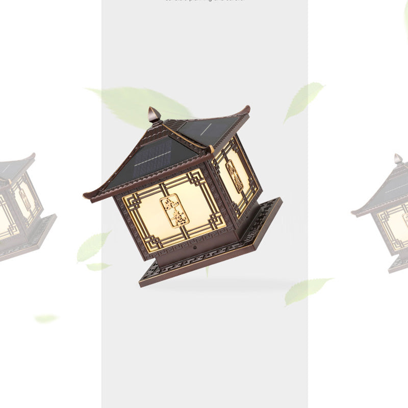 Lumière extérieure LED en aluminium et verre étanche solaire Ruyi pour jardin, patio carré traditionnel chinois 