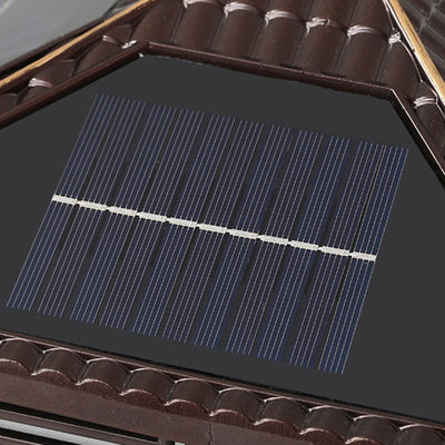 ضوء LED خارجي من الألومنيوم والزجاج المقاوم للماء بالطاقة الشمسية على شكل ساحة صينية تقليدية للحديقة 