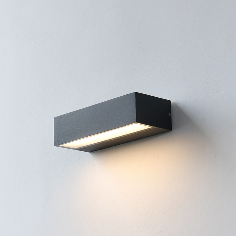 Moderne minimalistische rechteckige Stange wasserdichte Aluminium-LED-Wandleuchter-Lampe für Garten 