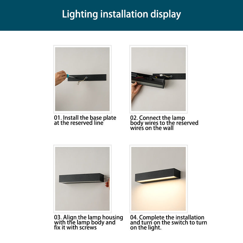 Moderne minimalistische rechteckige Stange wasserdichte Aluminium-LED-Wandleuchter-Lampe für Garten 