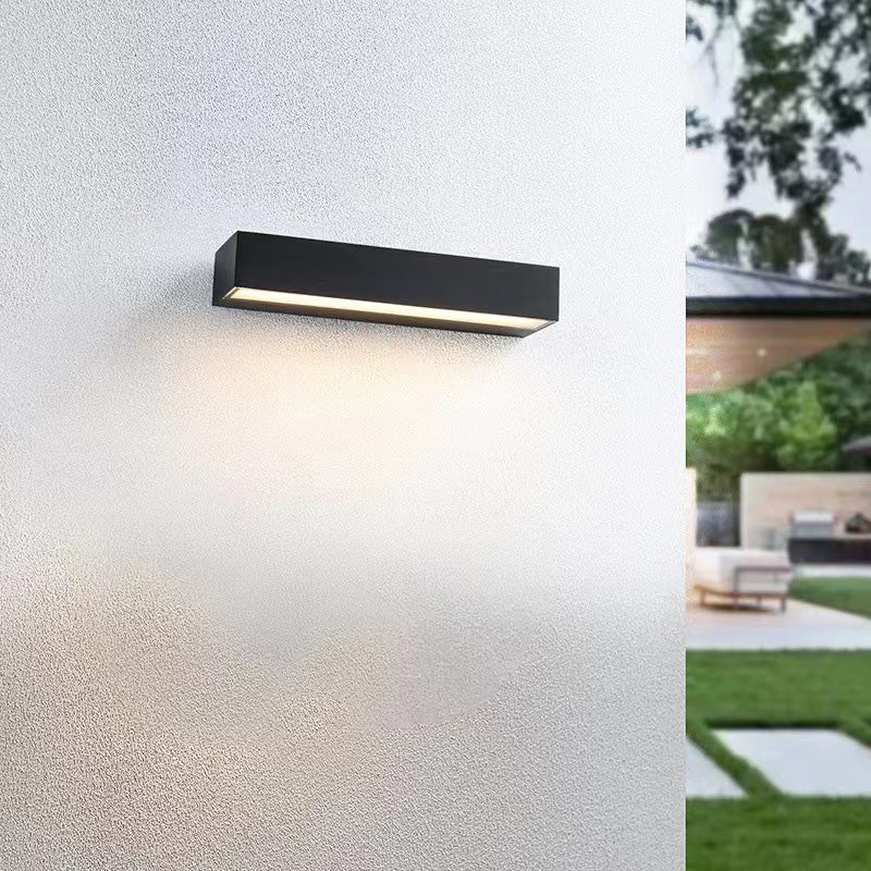 Moderne minimalistische rechteckige Stange wasserdichte Aluminium-LED-Wandleuchter-Lampe für Garten 