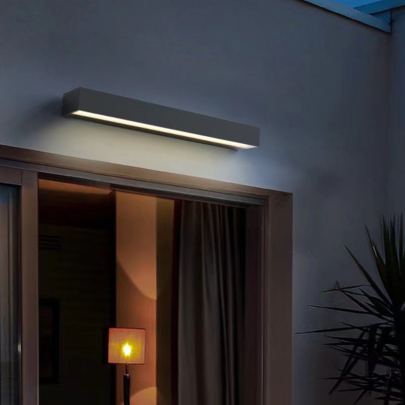 Moderne minimalistische rechteckige Stange wasserdichte Aluminium-LED-Wandleuchter-Lampe für Garten 