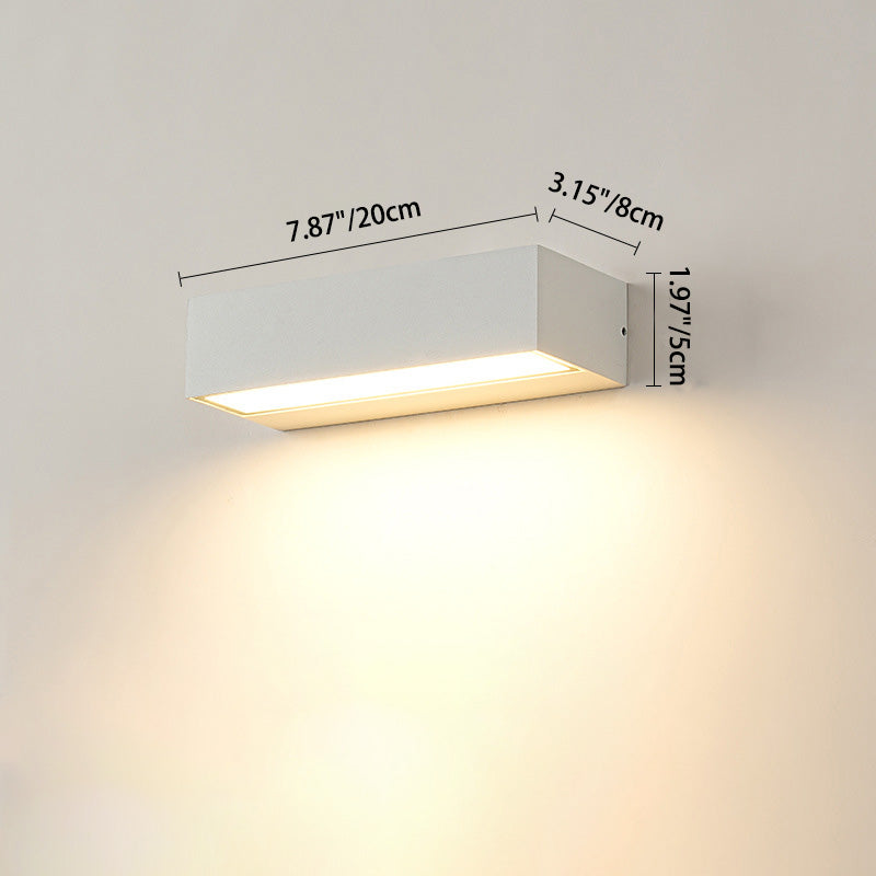 Moderne minimalistische rechteckige Stange wasserdichte Aluminium-LED-Wandleuchter-Lampe für Garten 