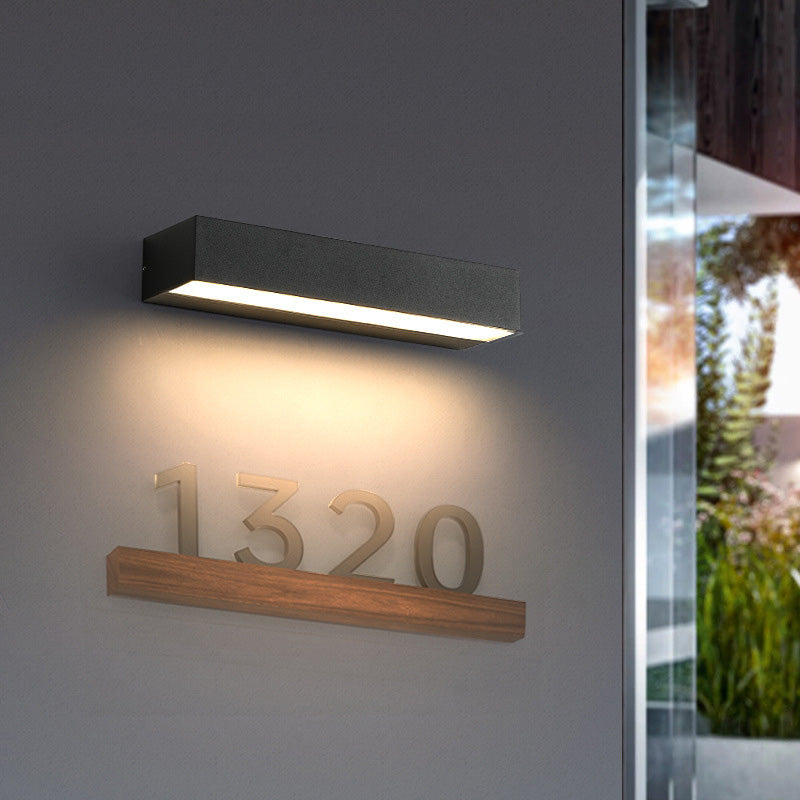 Moderne minimalistische rechteckige Stange wasserdichte Aluminium-LED-Wandleuchter-Lampe für Garten 