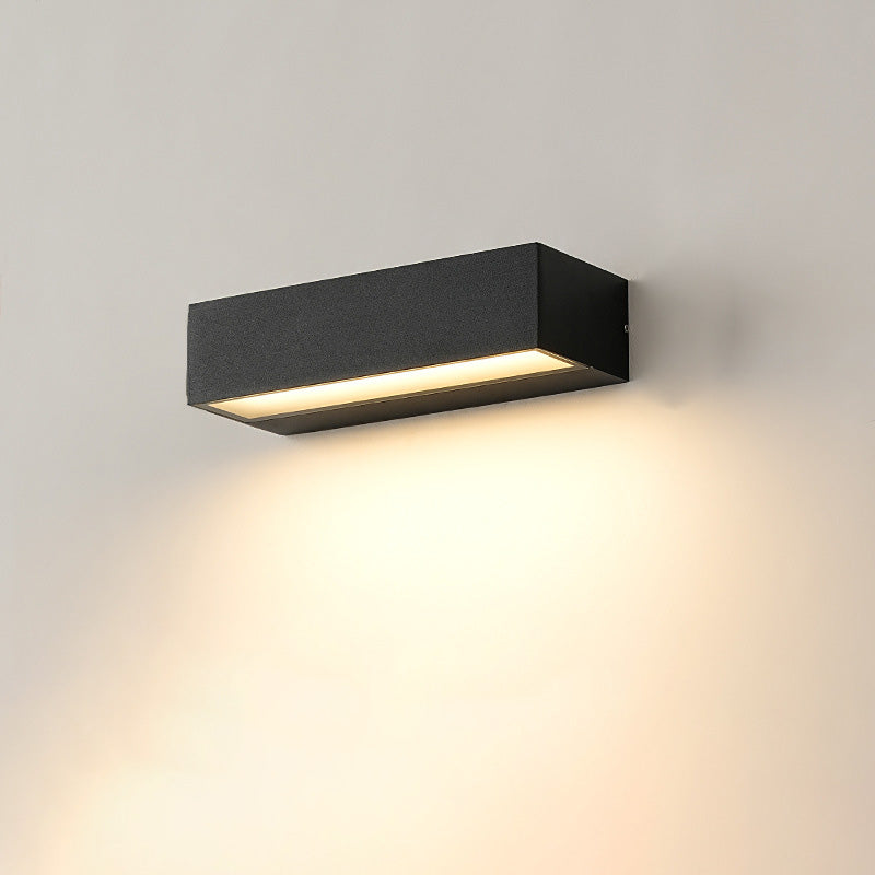 Moderne minimalistische rechteckige Stange wasserdichte Aluminium-LED-Wandleuchter-Lampe für Garten 