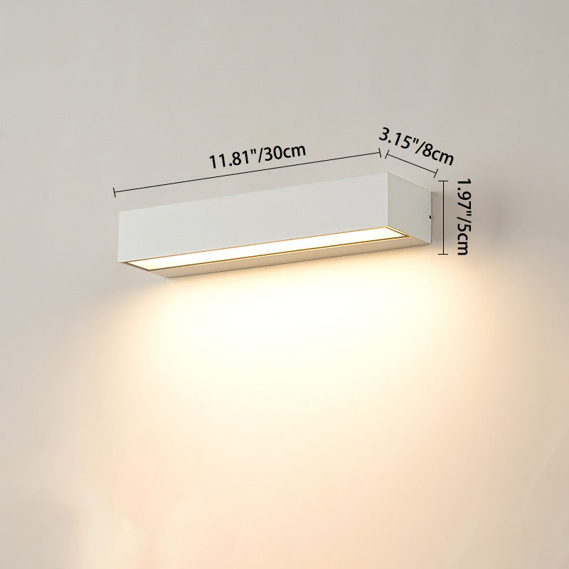 Moderne minimalistische rechteckige Stange wasserdichte Aluminium-LED-Wandleuchter-Lampe für Garten 