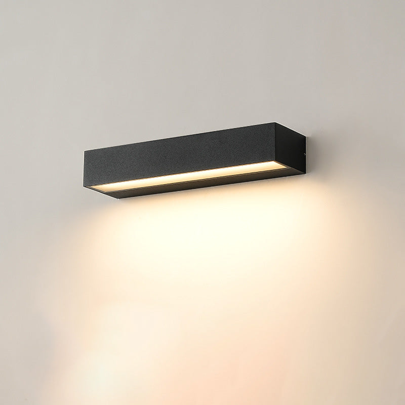Moderne minimalistische rechteckige Stange wasserdichte Aluminium-LED-Wandleuchter-Lampe für Garten 