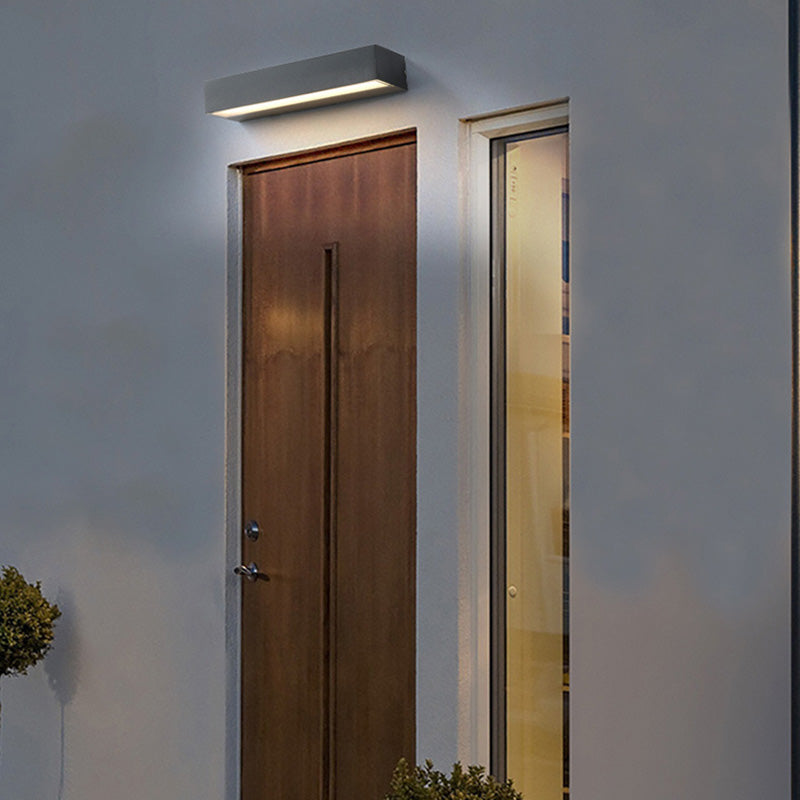 Moderne minimalistische rechteckige Stange wasserdichte Aluminium-LED-Wandleuchter-Lampe für Garten 
