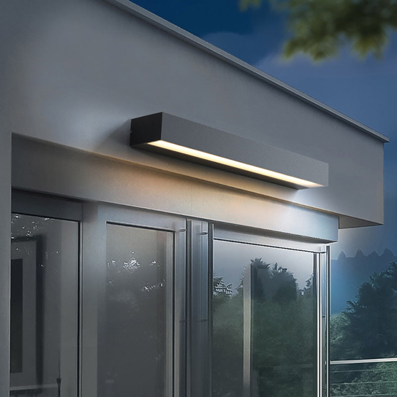 Moderne minimalistische rechteckige Stange wasserdichte Aluminium-LED-Wandleuchter-Lampe für Garten 