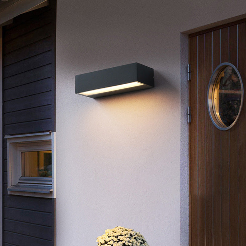 Moderne minimalistische rechteckige Stange wasserdichte Aluminium-LED-Wandleuchter-Lampe für Garten 