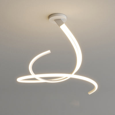 Lustre LED moderne minimaliste en forme de sphère avec lignes de branche en aluminium, fer, silicone et verre pour salon 