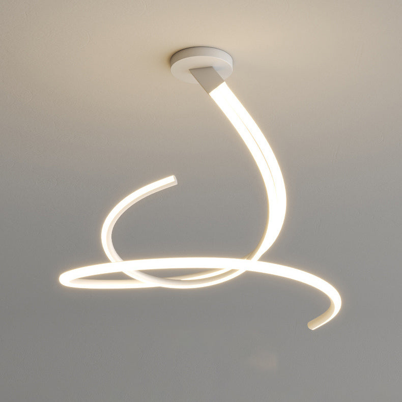Lustre LED moderne minimaliste en forme de sphère avec lignes de branche en aluminium, fer, silicone et verre pour salon 