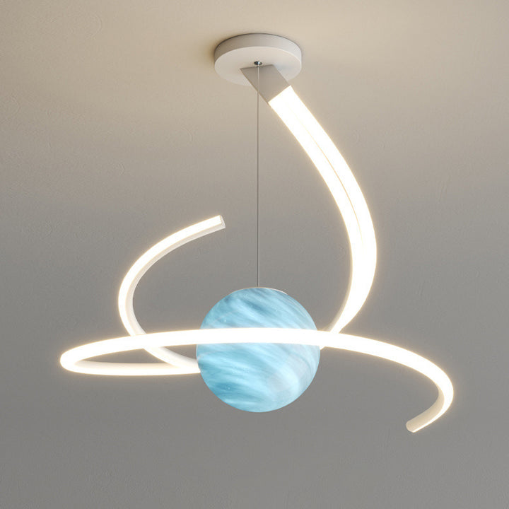 Moderne minimalistische Zweig Linie Kugel Aluminium Eisen Silikon Glas LED Kronleuchter für Wohnzimmer 