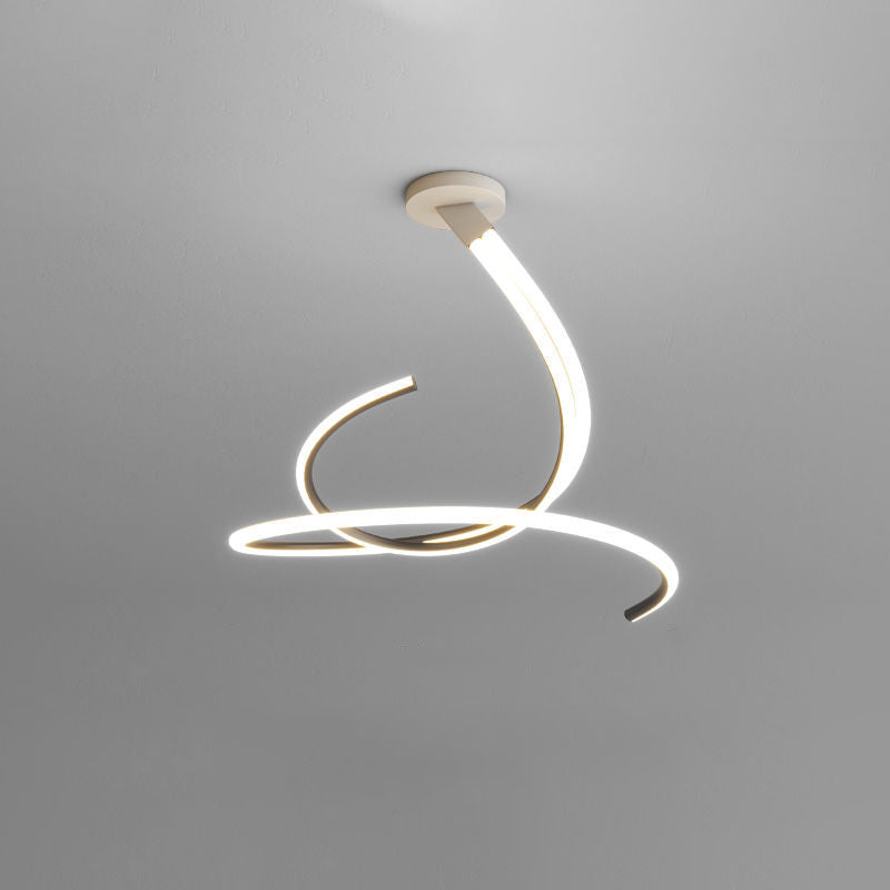 Lustre LED moderne minimaliste en forme de sphère avec lignes de branche en aluminium, fer, silicone et verre pour salon 