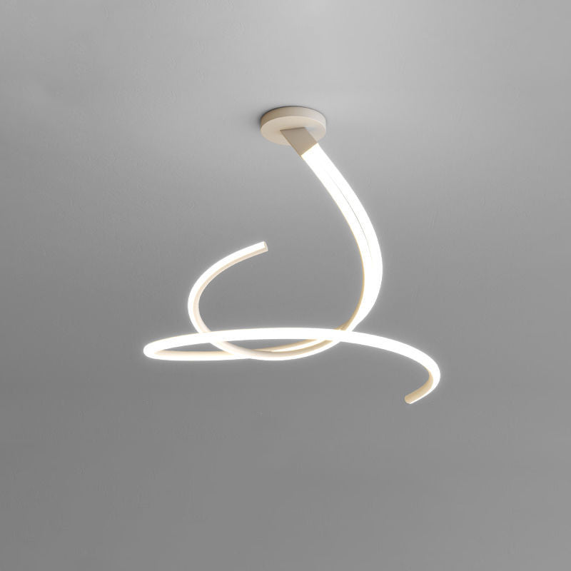 Lustre LED moderne minimaliste en forme de sphère avec lignes de branche en aluminium, fer, silicone et verre pour salon 