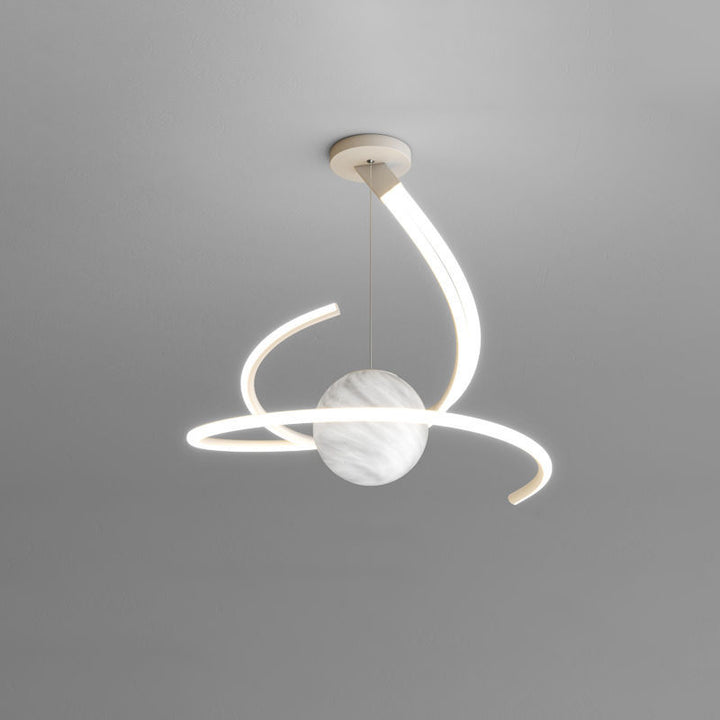 Moderne minimalistische Zweig Linie Kugel Aluminium Eisen Silikon Glas LED Kronleuchter für Wohnzimmer 