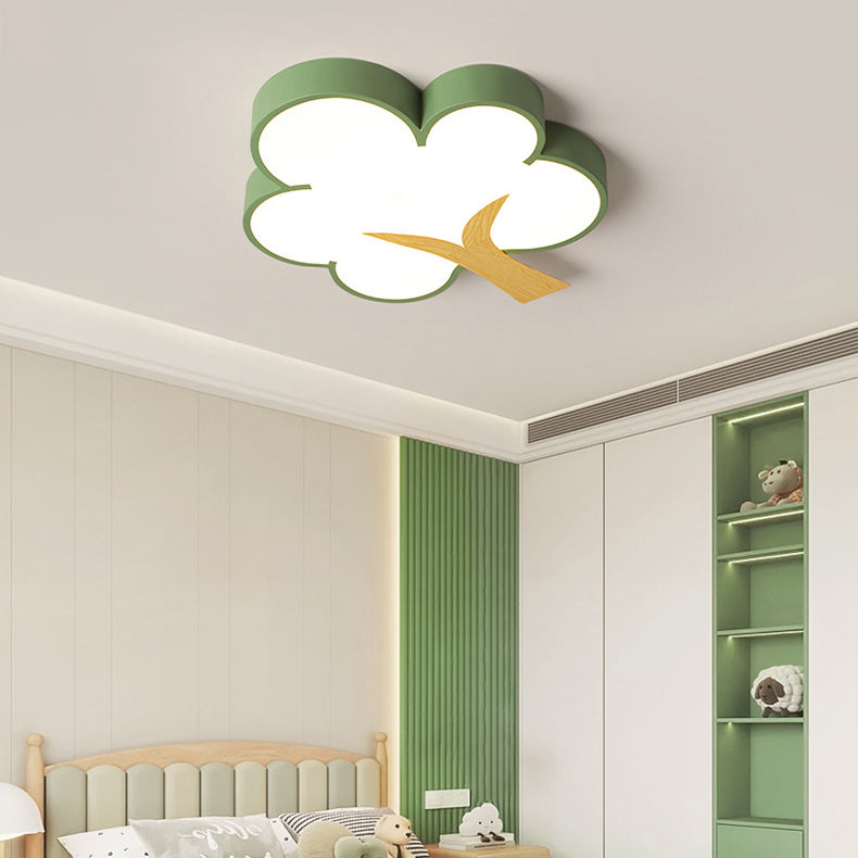 Modern Art Deco Tree Shape Light Guide Plate Iron LED Flush Mount Ceiling Light For Bedroom
