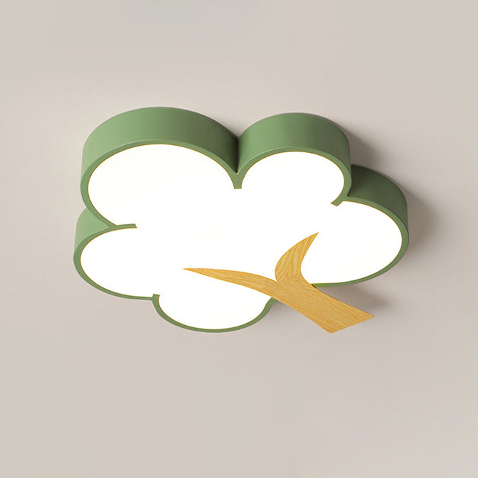 Modern Art Deco Tree Shape Light Guide Plate Iron LED Flush Mount Ceiling Light For Bedroom